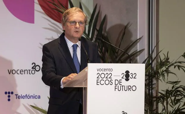 El presidente de Vocento, Ignacio Ybarra, durante la celebración del acto por el 20º aniversario de Vocento.