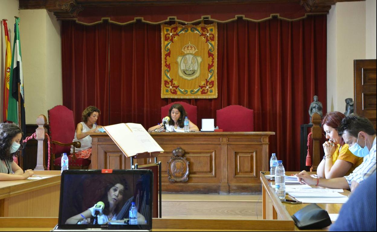 Celebración del pleno en el salón de sesiones municipal 