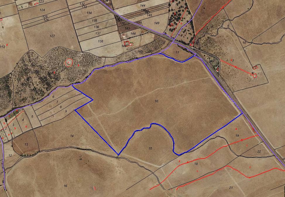 Detalle de la parcela catastral donde se construirá la planta fotovoltaico 'Alconchel 2020'. 