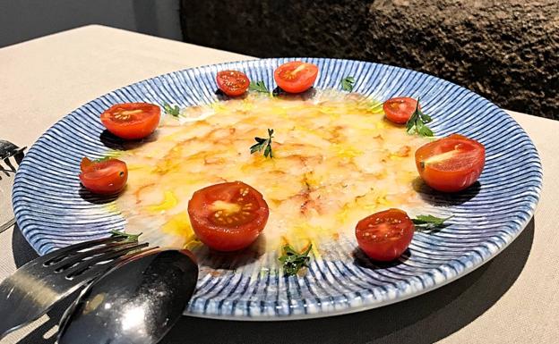 Carpaccio de gamba de A de Arco.