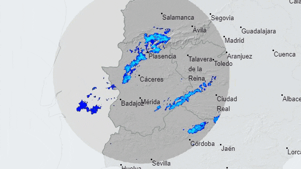 Radar de lluvias de la Agencia Estatal de Meteorología
