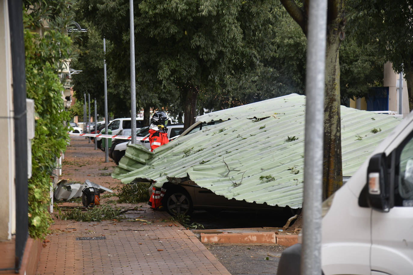 Fotos: La borrasca Béatrice causa desperfectos en Badajoz