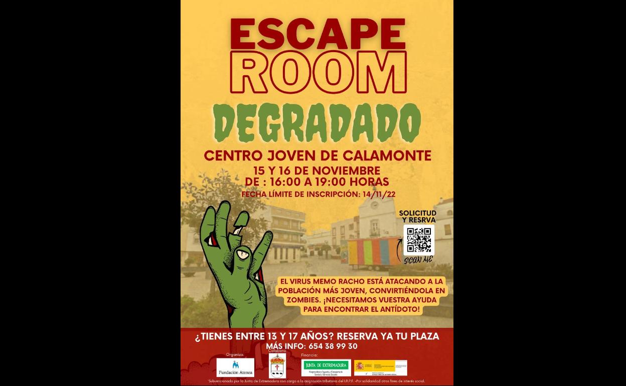El Centro Joven de Calamonte organiza el Escape Room 'Degradado'