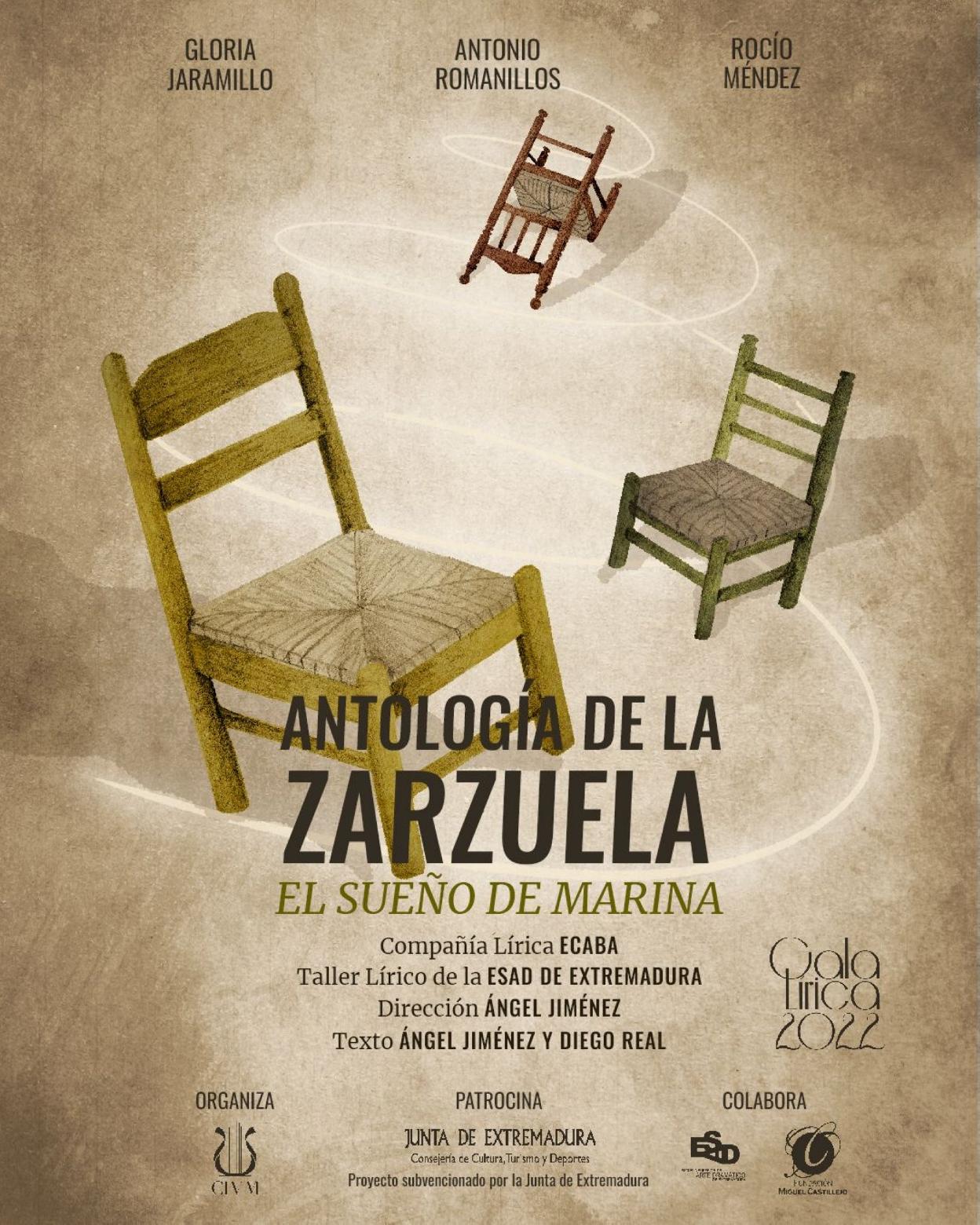 Cartel anunciador del espectáculo extremeño de zarzuela. 