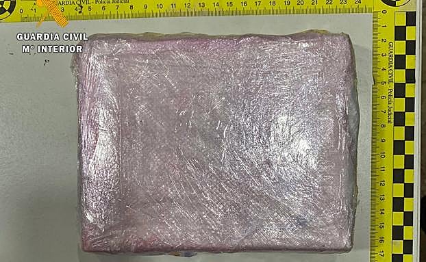 Paquete de cocaína intervenido. 