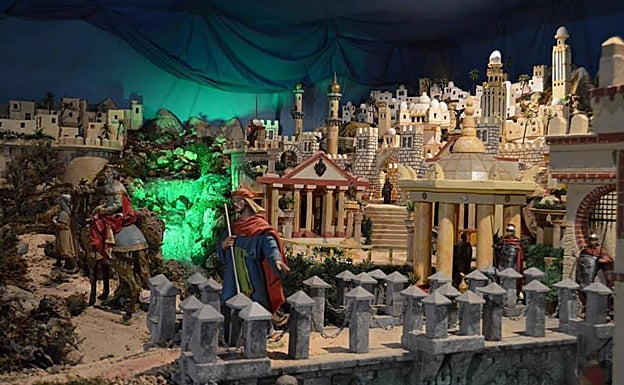 Belén artesanal de Bodonal de la Sierra, con 40 años de antigüedad. 