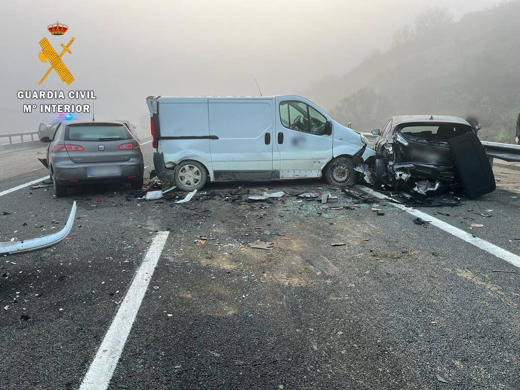 Fotos: Colisión múltiple en la EX-A1, cerca de Galisteo