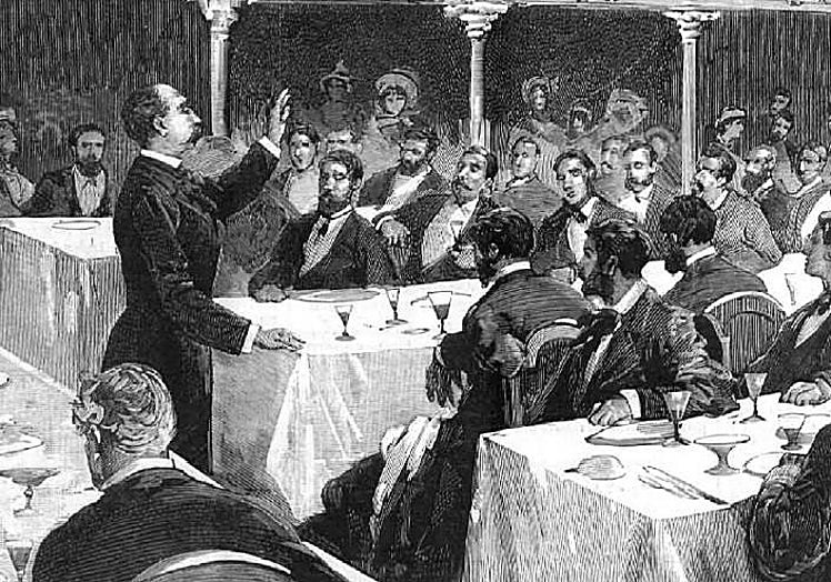 Moret en pleno discurso en 1881. Ese año dio varios en Cáceres.