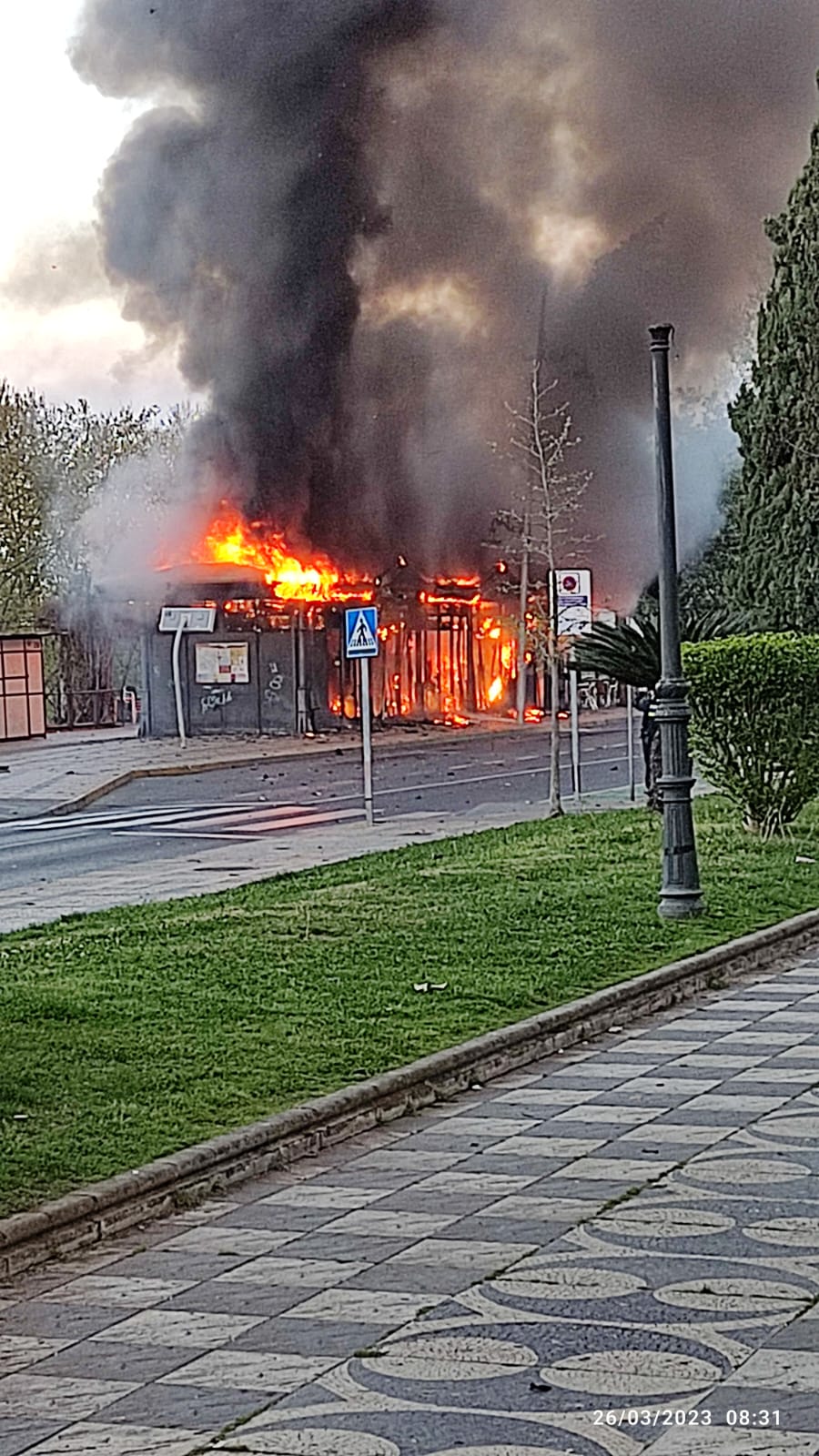 Arde una churrería en Mérida