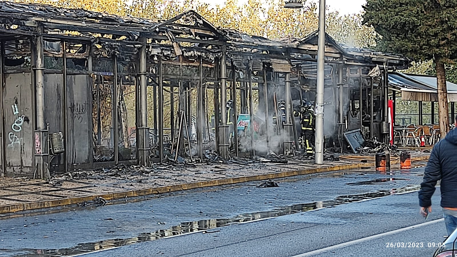Arde una churrería en Mérida