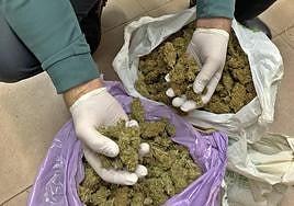 Muestra de parte de la droga intervenida.