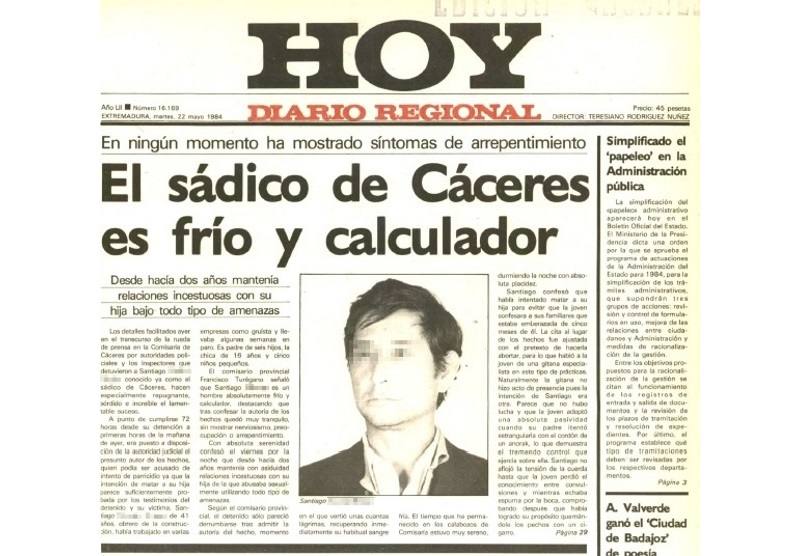 Portada del Diario HOY del 22 de mayo de 1984.