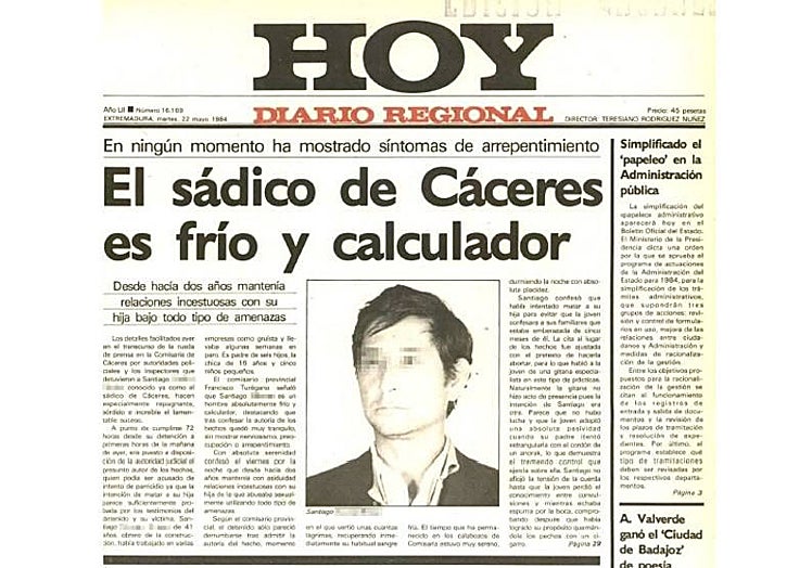 Portada del Diario HOY del 22 de mayo de 1984.