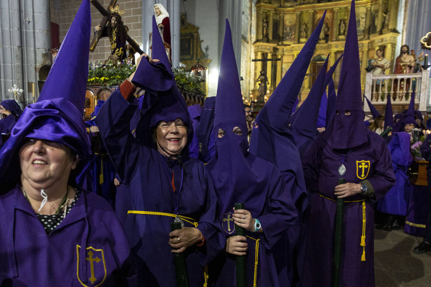 Procesiónj de la Hermandad de la Sagrada Cena en Plasencia este Jueves Santo. 