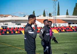 Entrenamiento del Montijo esta semana.