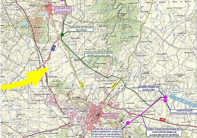 Mapa de la zona de actuación por la que discurre el nuevo trasvase.
