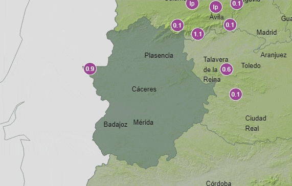 Tiempo en Extremadura: Dónde y cuánto lloverá este viernes y sábado