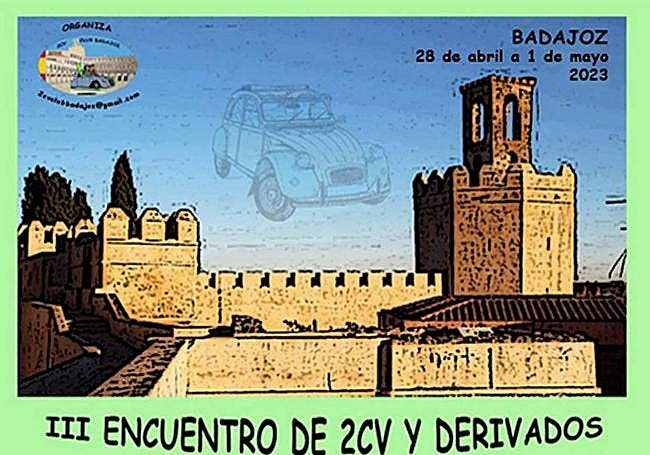 Cartel oficial del encuentro organizado por el 2CV Club Badajoz.