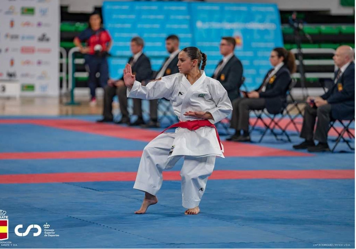 Candela Peña, en plena competición en Cáceres el fin de semana.