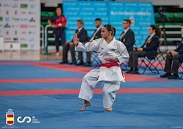 Candela Peña, en plena competición en Cáceres el fin de semana.