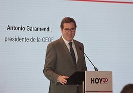 Antonio Garamendi, este jueves en Cáceres durante el acto por el 90 aniversario del diario HOY.