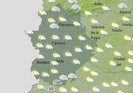 Mapa de la Aemet para el próximo sábado.