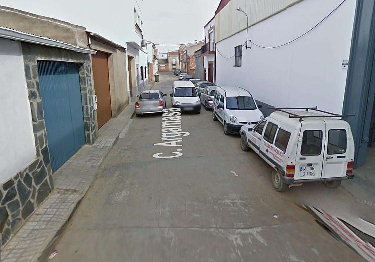 Vista de la calle Argamasa de Aceuchal.