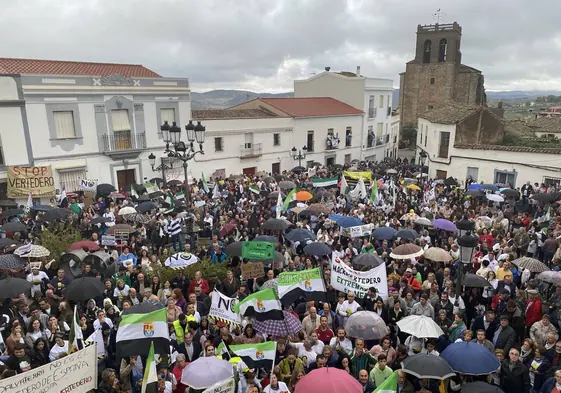 Multitudinaria manifestación en Salvatierra contra el proyecto el 22 de octubre pasado.