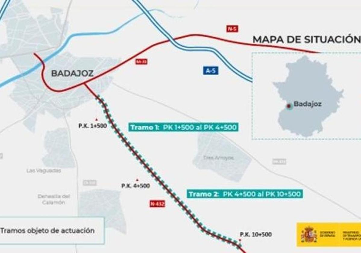 El Gobierno firma el contrato para duplicar la salida de la carretera de Sevilla, en Badajoz