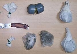 Droga intervenida a los tres ocupantes de un vehículo en Malpartida de Cáceres.
