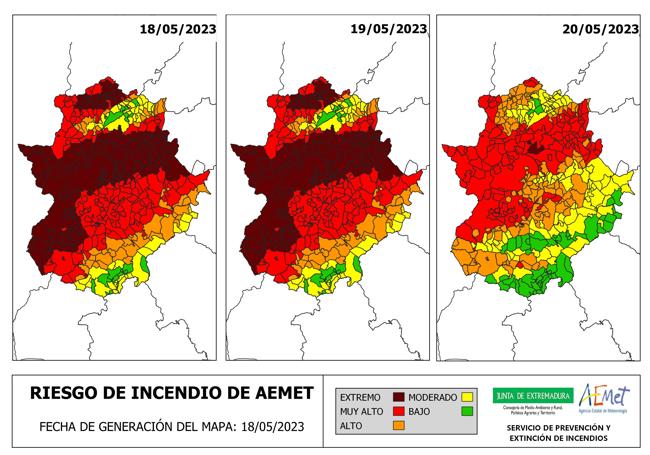 Riesgo de incendios forestales.