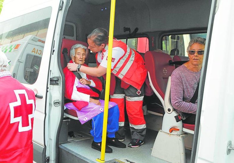 María Auxiliadora, de 95 años, fue una de las evacuadas más mayores.