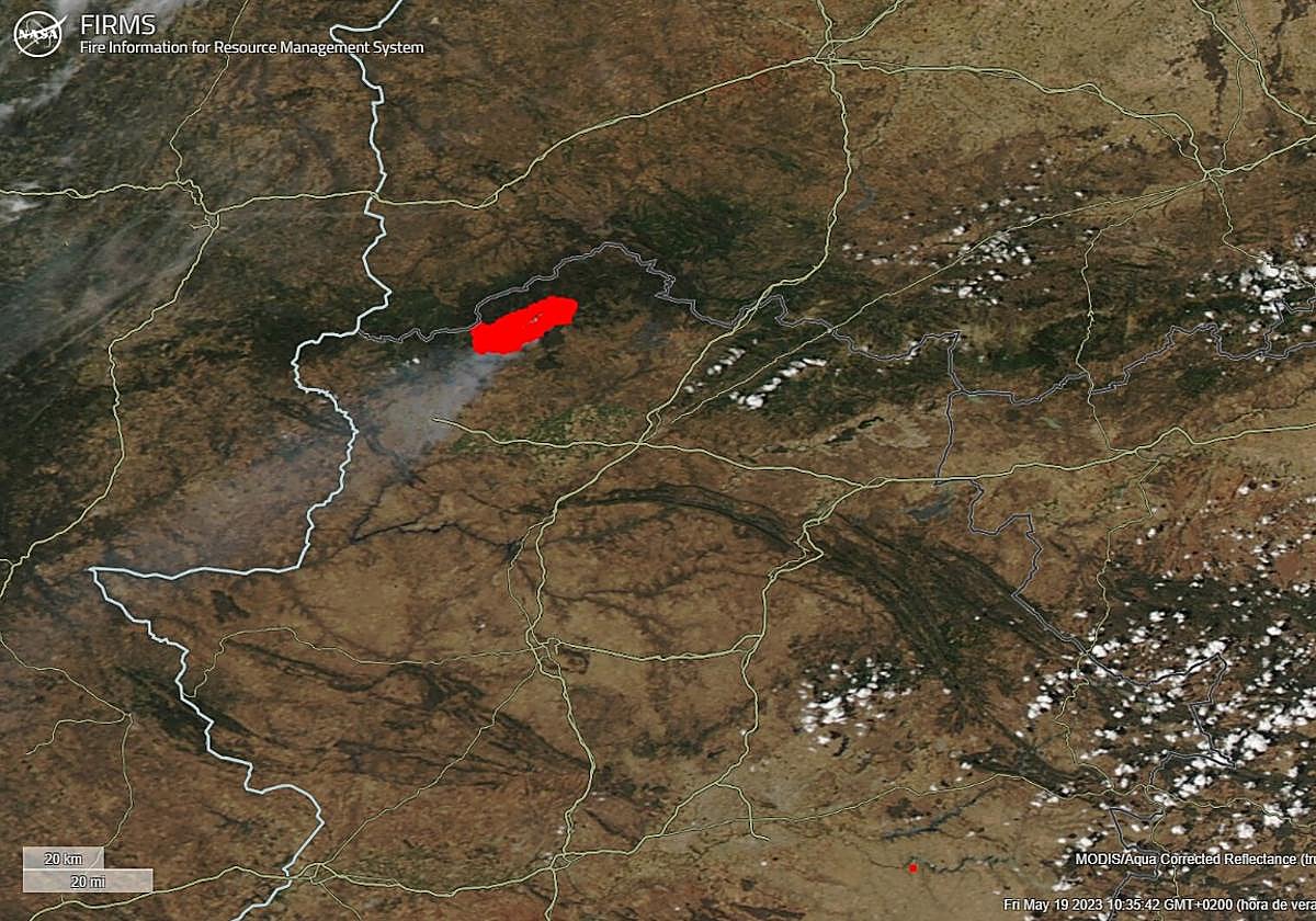 Así se ve el incendio en Hurdes y Sierra de Gata desde el espacio | Hoy