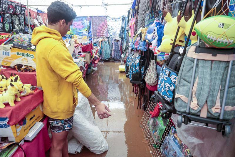 Así ha quedado la feria de Cáceres tras el temporal