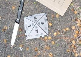 Cuchillo utilizado por el supuesto autor de los hechos para cometer los robos.