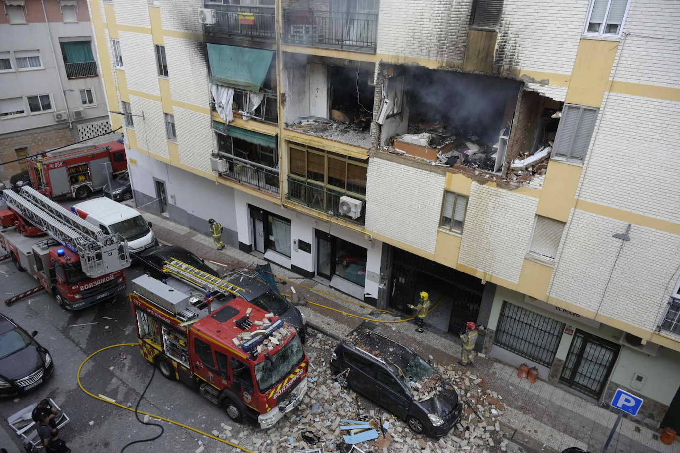Así ha quedado la vivienda afectada tras la explosión en Badajoz