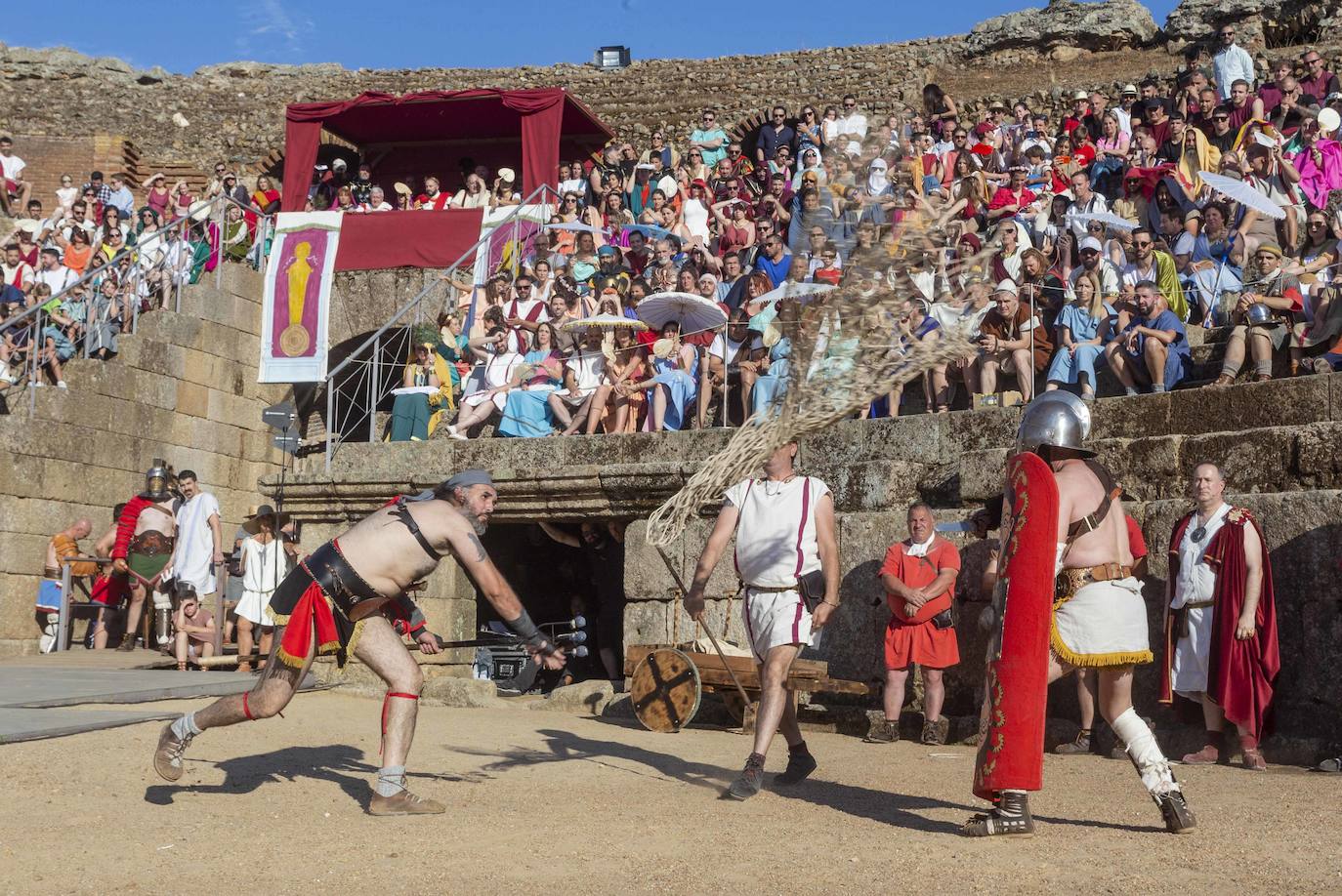 Los gladiadores vuelven a la arena del Anfiteatro de Mérida