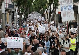 Imagen de la manifestación celebrada este miércoles en Don Benito.