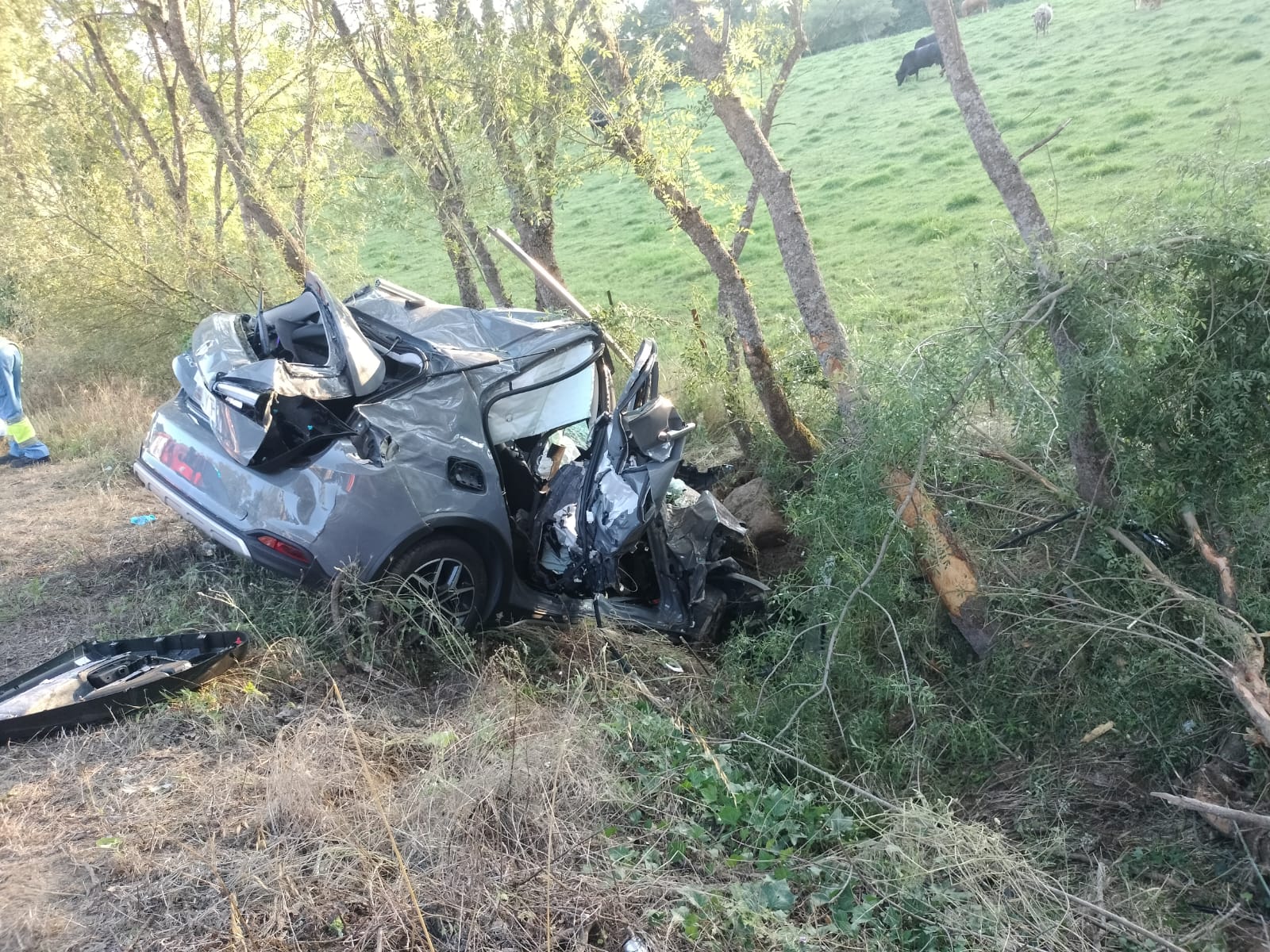 Así ha quedado el vehículo tras el accidente en Robledillo de la Vera