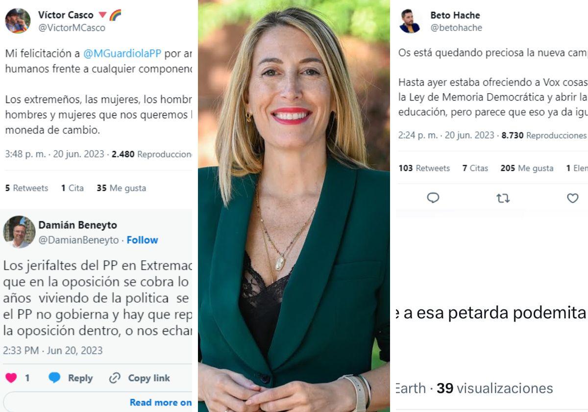 Alabanzas y críticas machistas para María Guardiola en las redes sociales