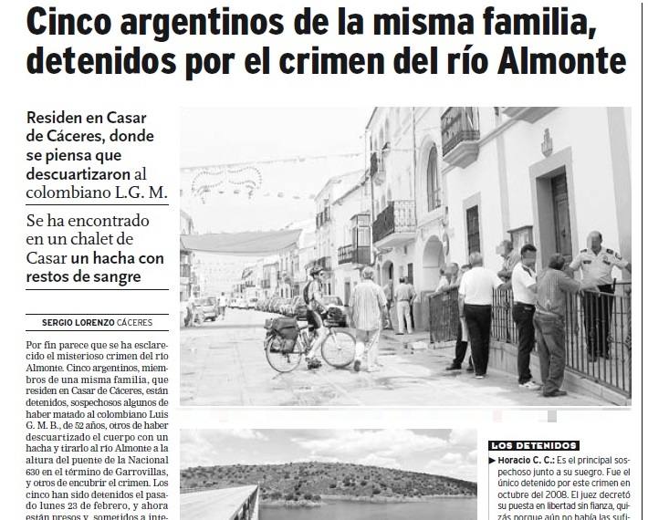 Noticia publicada en el Diario HOY el 26 de febrero de 2009.