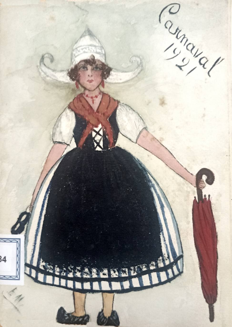 Cuadernillo con un dibujo de Eladia que está en la Biblioteca de Cáceres ‘Rodríguez-Moñino/María Brey’.