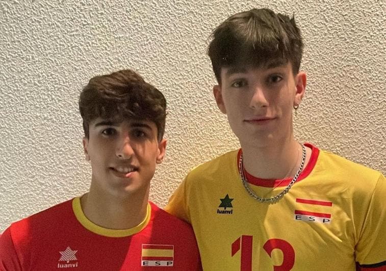 Risco y Díaz, con la sub-19 de España