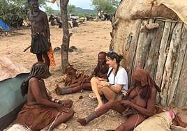 Clara durante un viaje familiar a Namibia hace unos años.