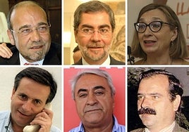 Federico Suárez, Carmen Pereira, Eduardo Orduña, Victoriano Roncero, Alejo Salas y Paco España preparan el manifiesto.