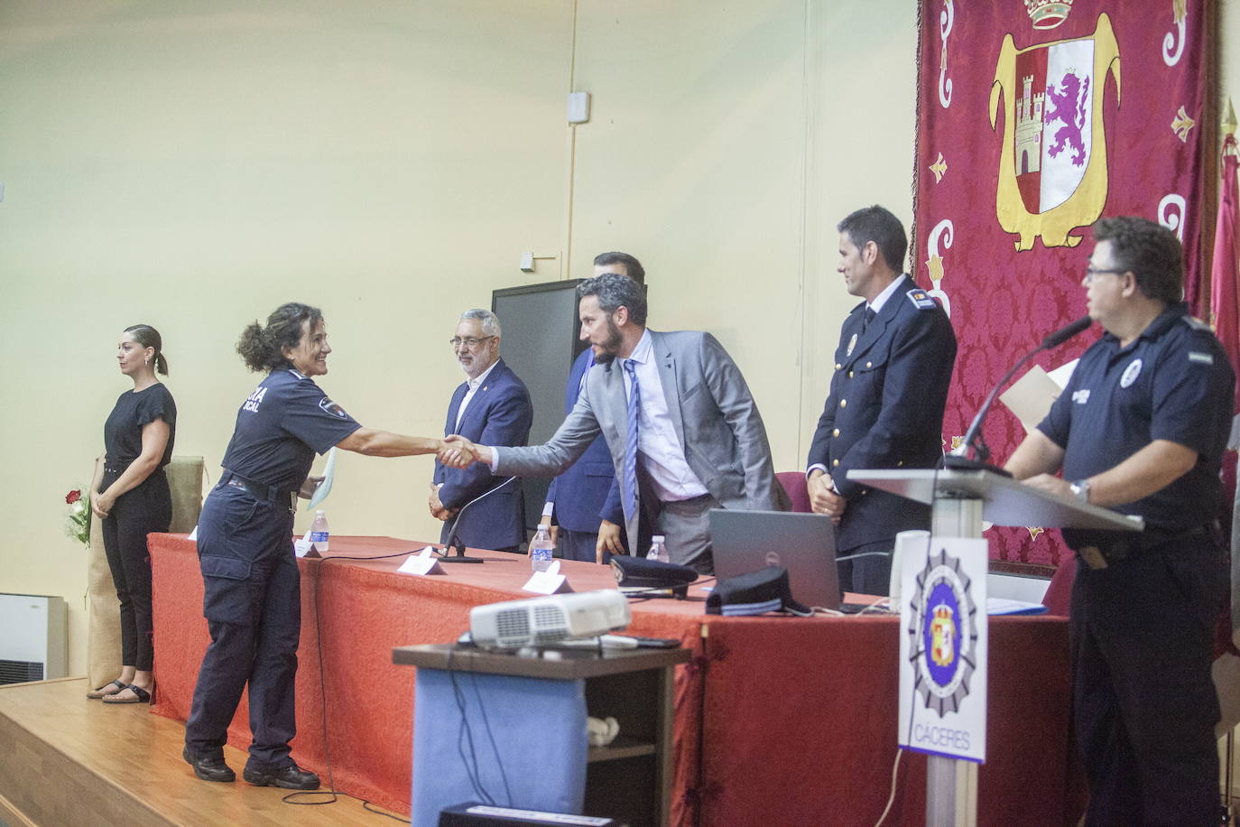 Imagen del acto del día de la patrona de la Policía Local de Cáceres en 2019.