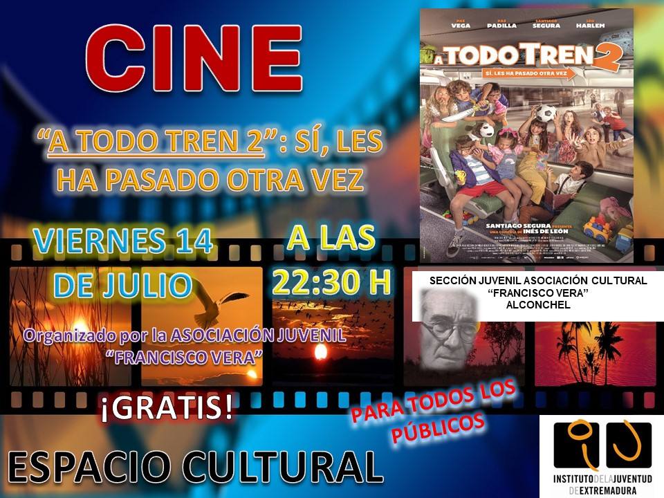 Cartel anunciador del cine de verano en Alconchel.