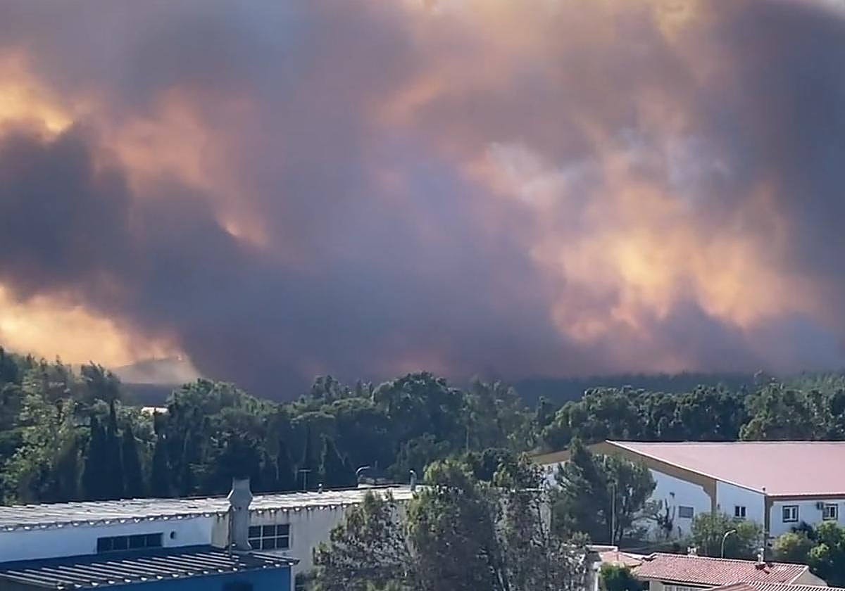 El fuego se desató este martes por la tarde cerca de la aldea de Zambujeiro.