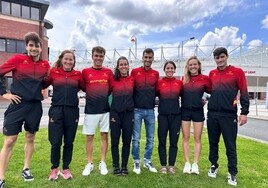 Miriam Casillas junto a sus compañeros de la selección española que compitió en las Series Mundiales de Sunderland.
