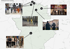 La Reina recibiendo un obsequio de los tamborileros de Pinofranqueado